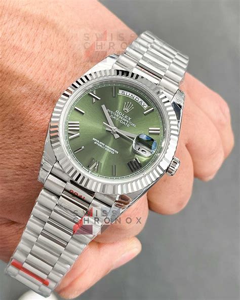 rolex day-date 40 olive green dial|rolex daydate 40 green dial.